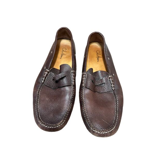 Cole‎ haan men\'s dark brown slip on leather loafers size 10 main image 6